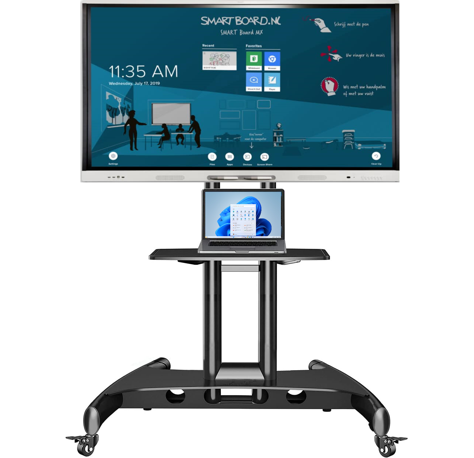 Mobile Floor Stand for Smart Boards and Interactive Whiteboards (2 yrs guarantee)