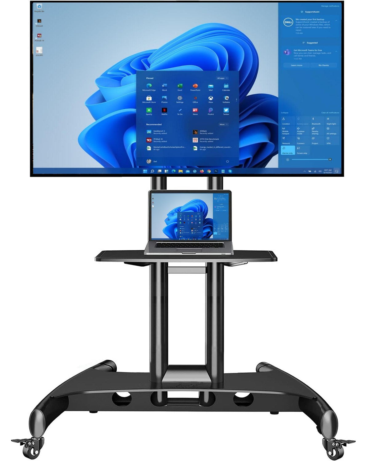 Mobile Floor Stand for Dell Interactive Touch Monitors (5 years guarantee)