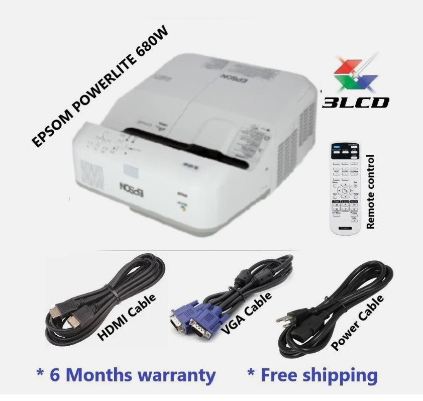 Refurbished Epson Powerlite 680 WXGA 3LCD Ultra Short-throw Interactive Display