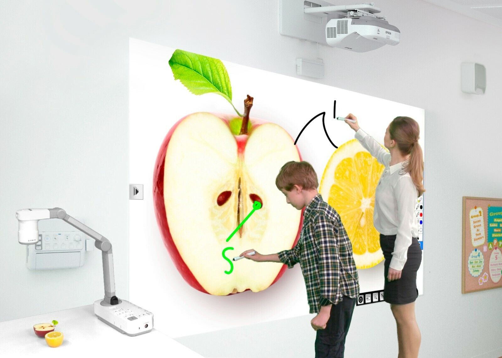 Refurbished EPSON 595Wi Interactive projector for classroom and office presentations (2 yrs guarantee)