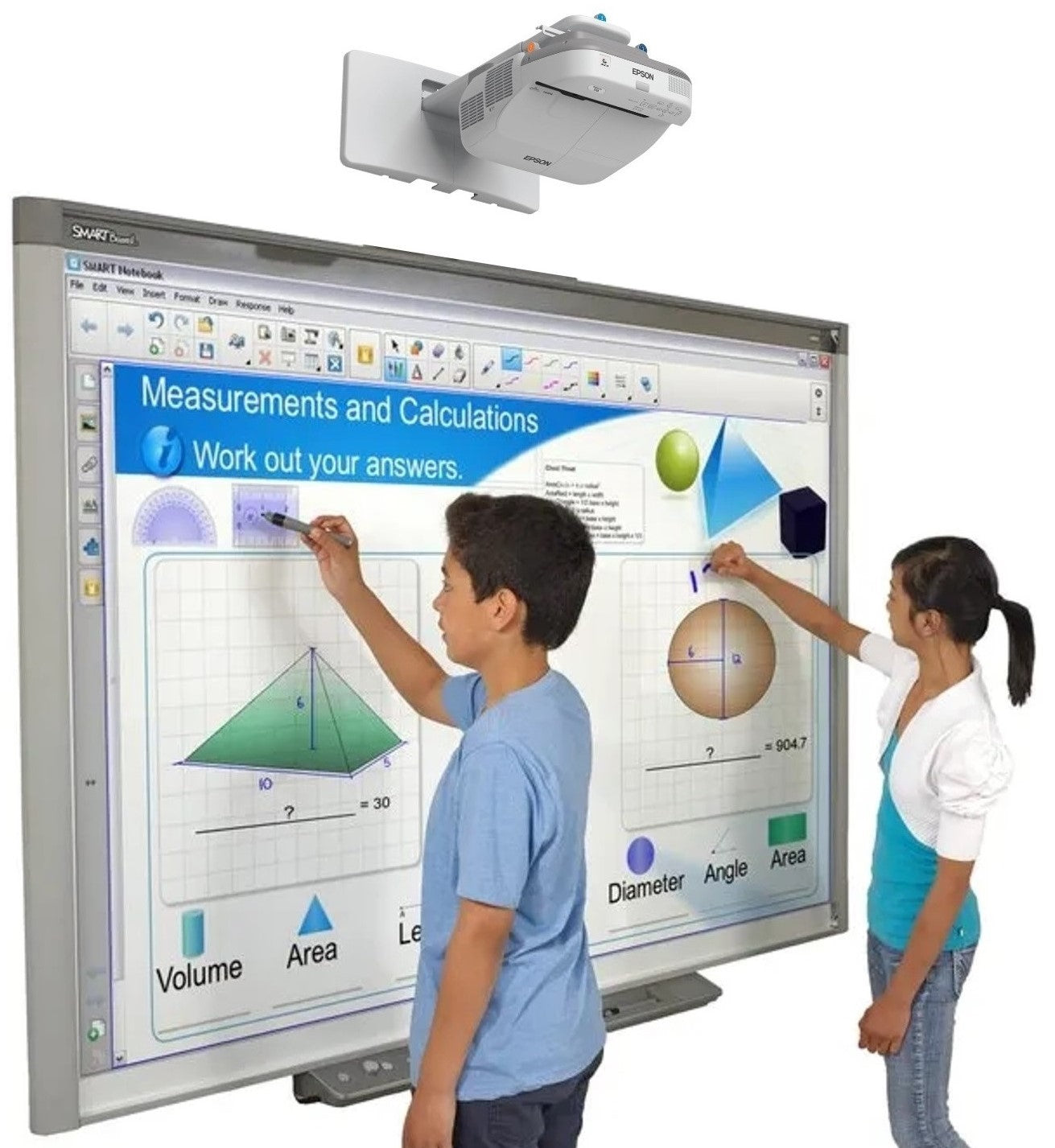 Smart Board, interactive whiteboard in use.