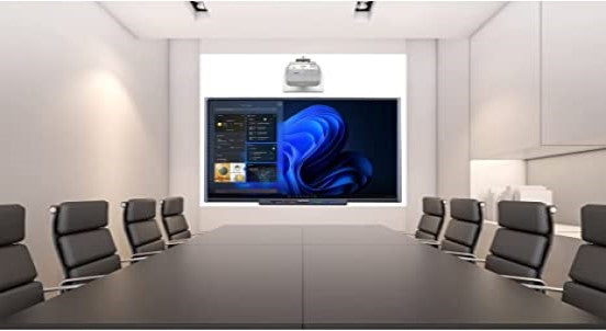 Smart board up on the wall in a conference room