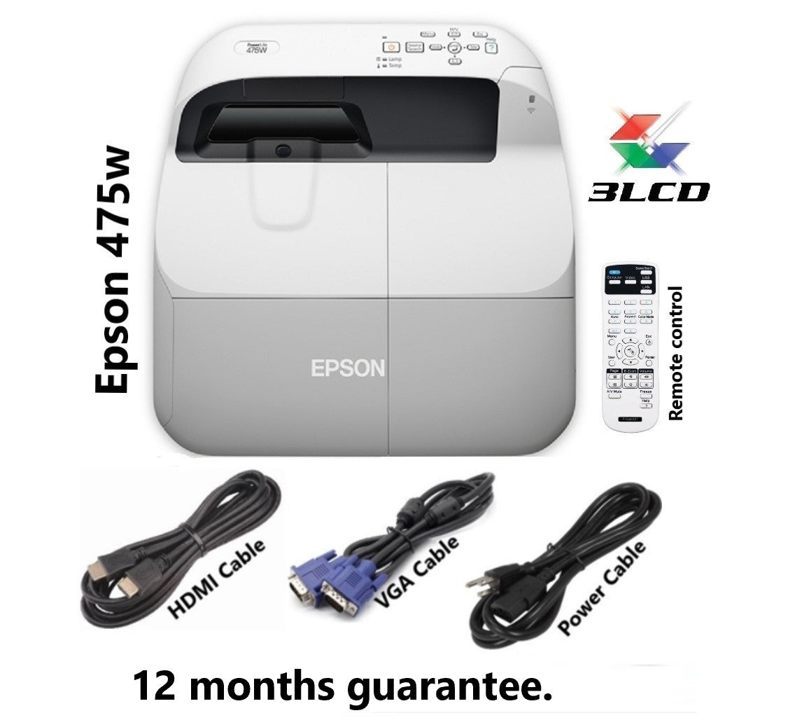 Refurbished Epson PowerLite 475w ultra short throw projector