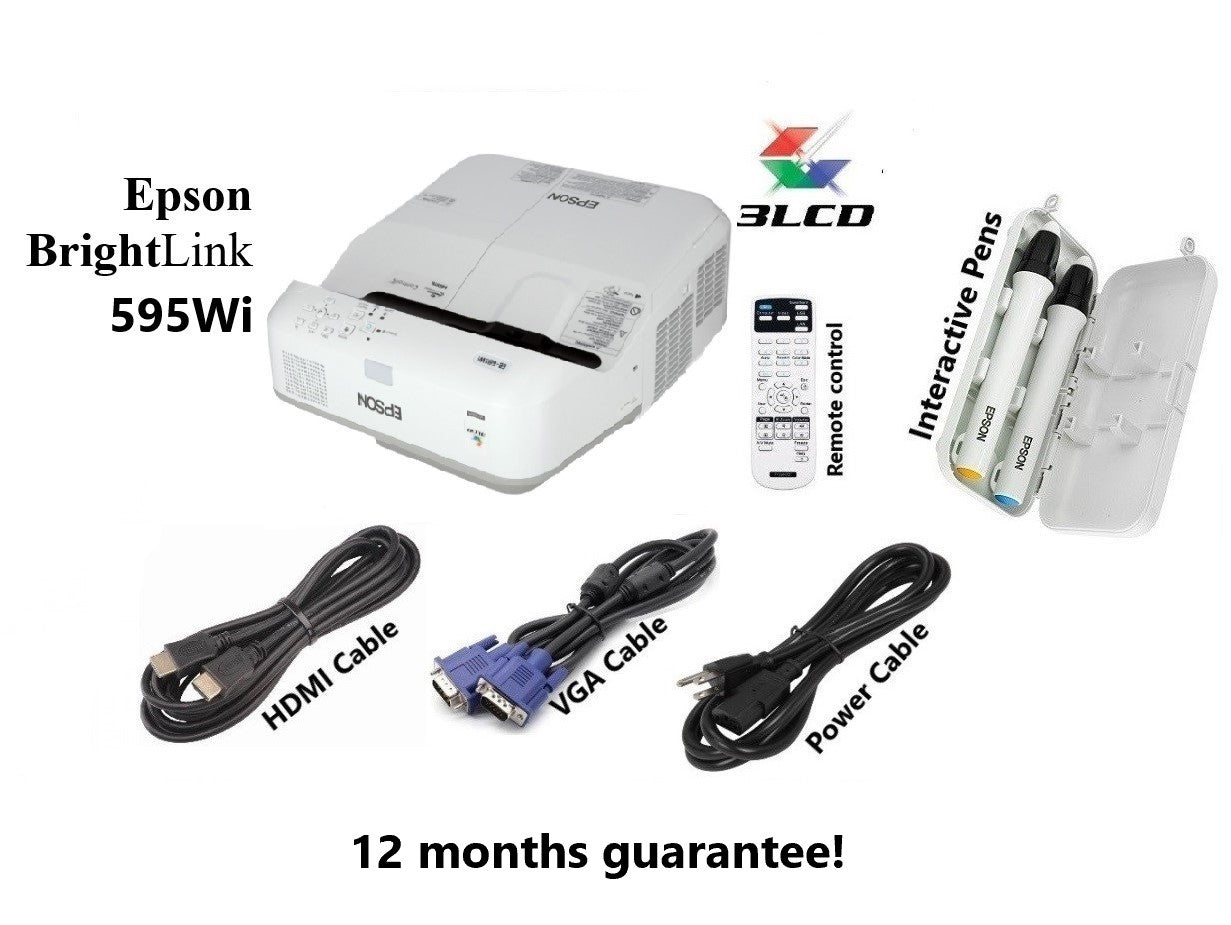 Refurbished Epson BrightLink 595Wi Interactive WXGA 3LCD Projector