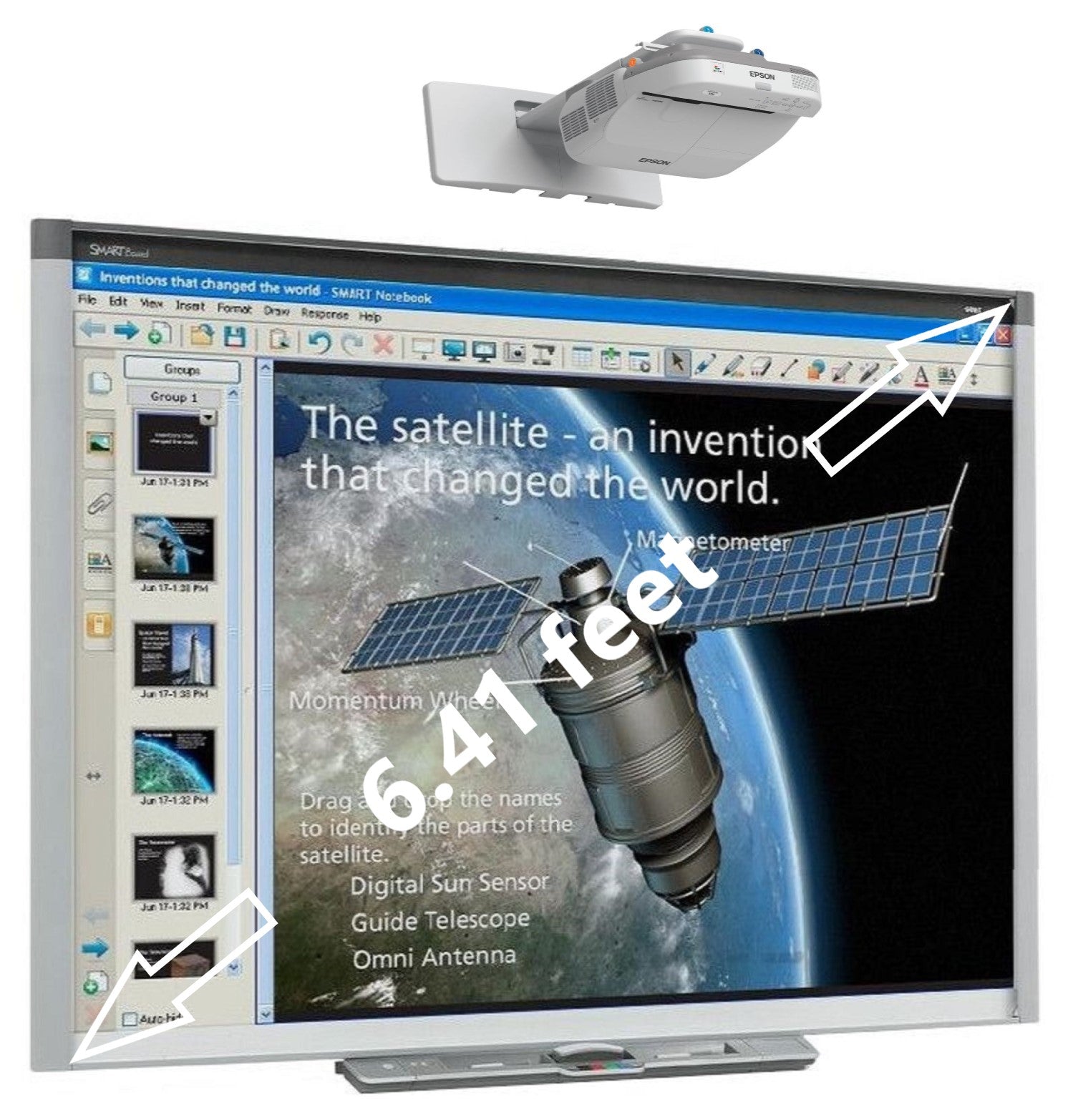 Smart Board Interactive Whiteboard SBX800 System for classroom (2 yrs